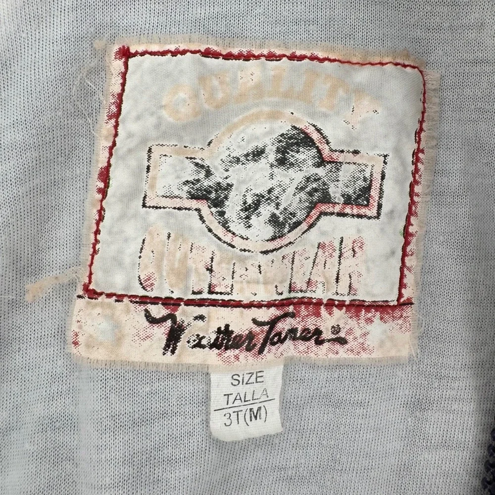 Vintage 90s Youth Weather Tamer Hooded Windbreaker Jacket Size 3T Navy Full Zip